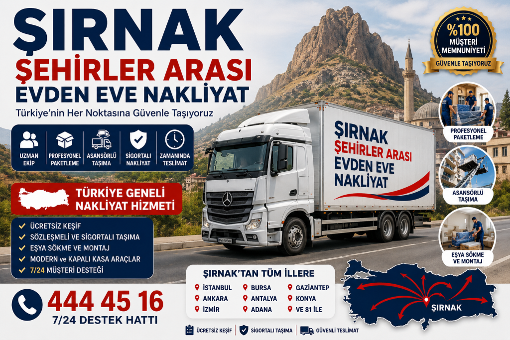 İstanbul Şırnak Evden Eve Nakliyat
